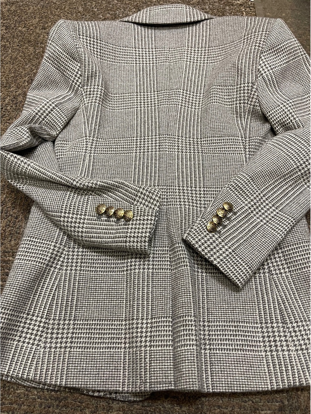 Banana Republic Women's Double-Breasted Plaid Blazer with Br - Picture 6 of 8